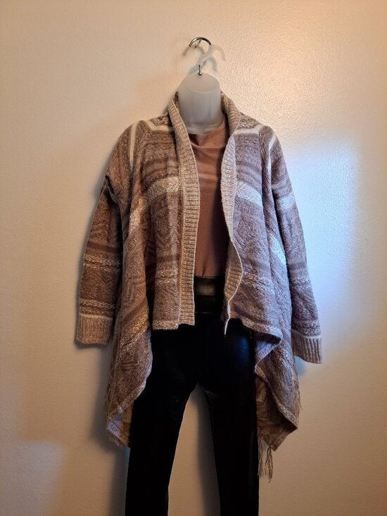 Knox Rose Sweaters - Knox Rose boho chic fringe festival southwestern aztec sweater coat jacket.
